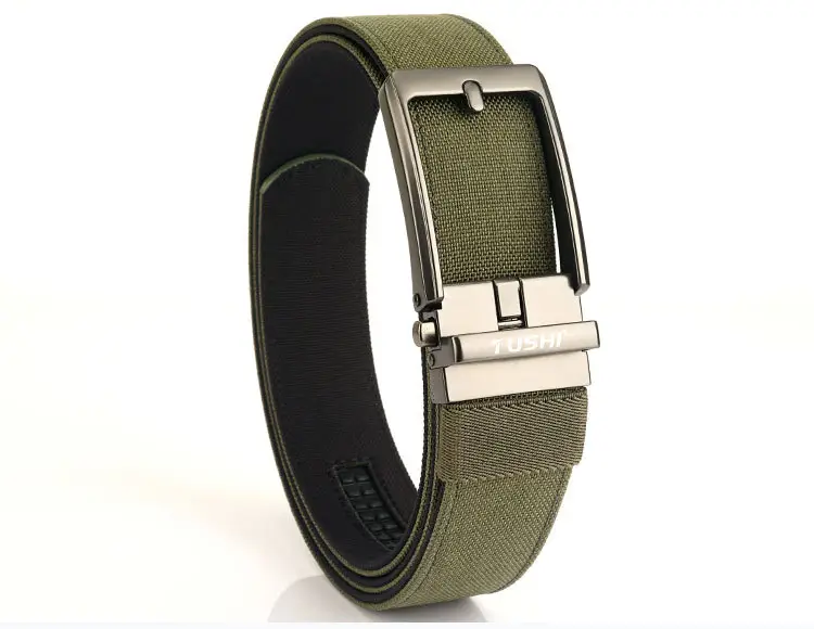 Men's Green Nylon Belt with Silver Buckle — feature 17