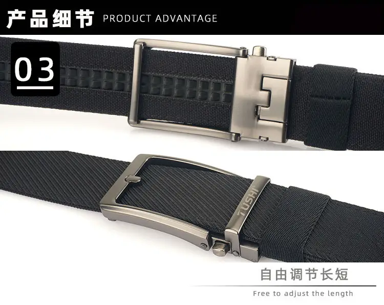 Men's Green Nylon Belt with Silver Buckle — feature 9