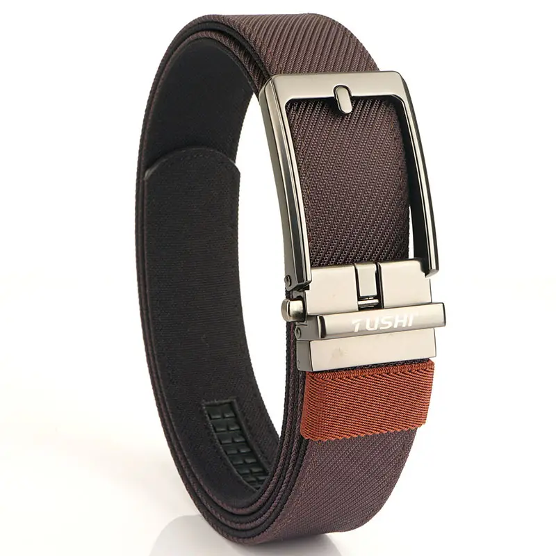 Men's Green Nylon Belt with Silver Buckle