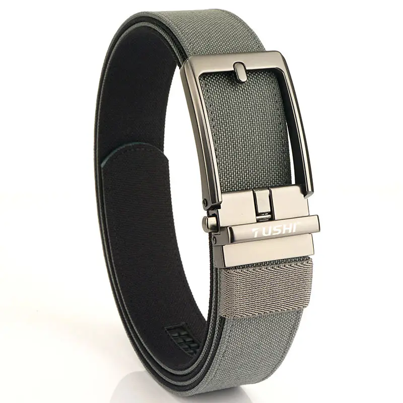 Men's Green Nylon Belt with Silver Buckle