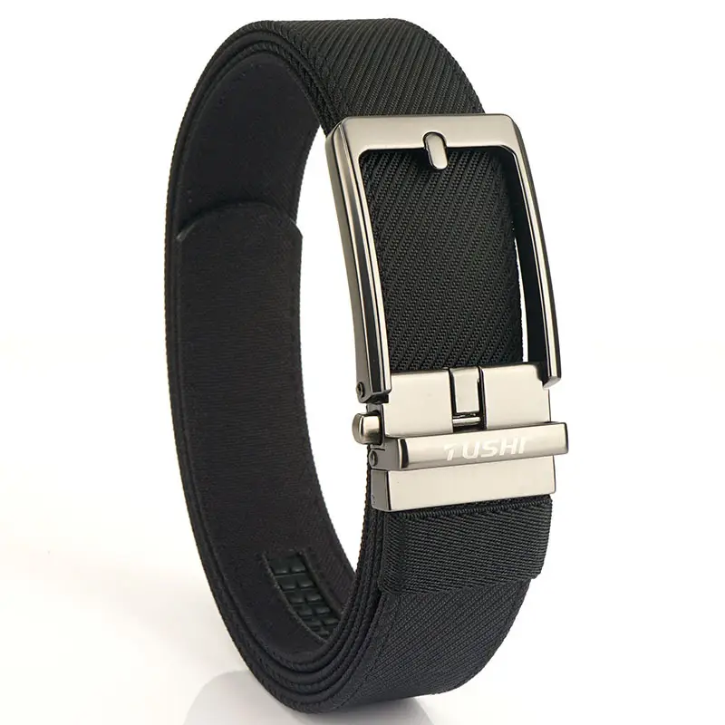 Men's Green Nylon Belt with Silver Buckle