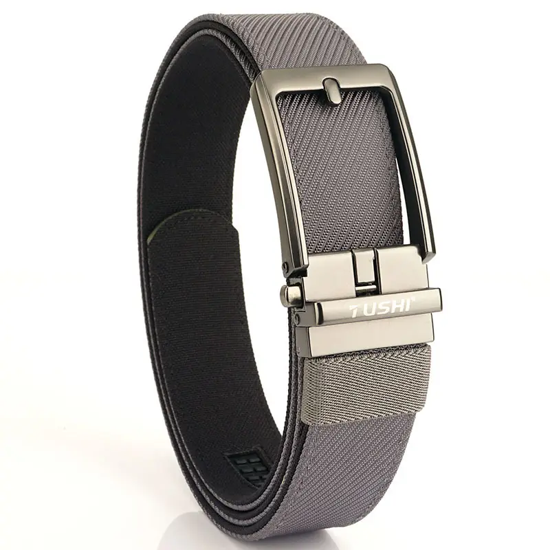 Men's Green Nylon Belt with Silver Buckle