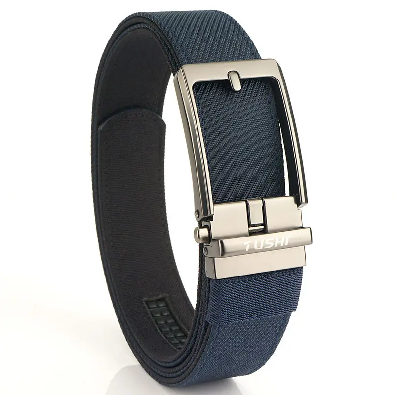 Men's Green Nylon Belt with Silver Buckle