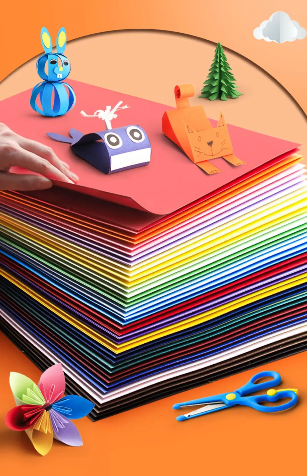 Color cardboard hard cardboard color paper handmade paper thick hard kindergarten children production material A4 paper Student 8K painting — feature 26
