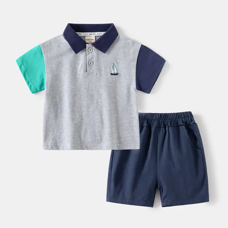 Summer Boys Polo Shirt Navy Green Grey 2026 - Image 2