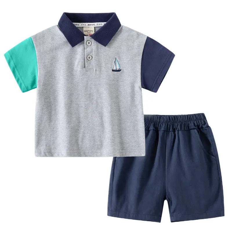 Summer Boys Polo Shirt Navy Green Grey 2026 - Image 5