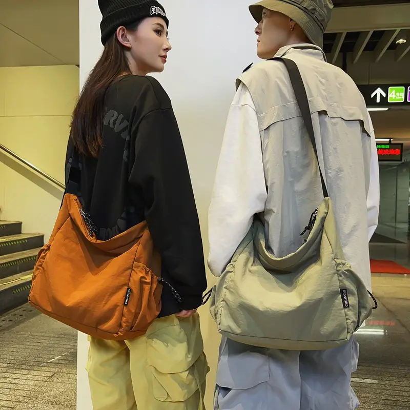 Large Capacity Retro Nylon Shoulder Bag for Men Women - Image 7