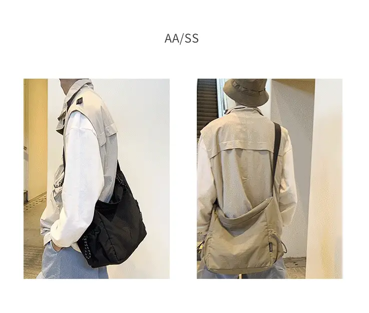 Large Capacity Retro Nylon Shoulder Bag for Men Women — feature 4