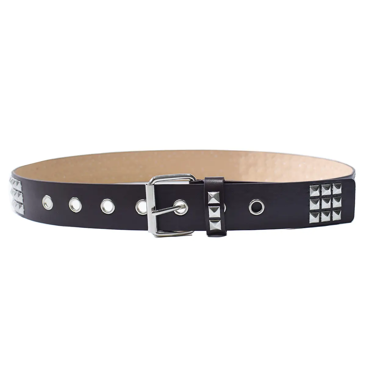 Black Rivet Hip Hop Belt for Men Women — feature 11