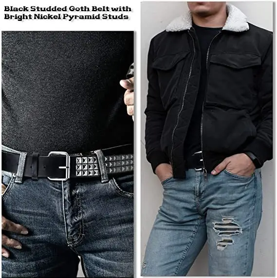 Black Rivet Hip Hop Belt for Men Women — feature 2