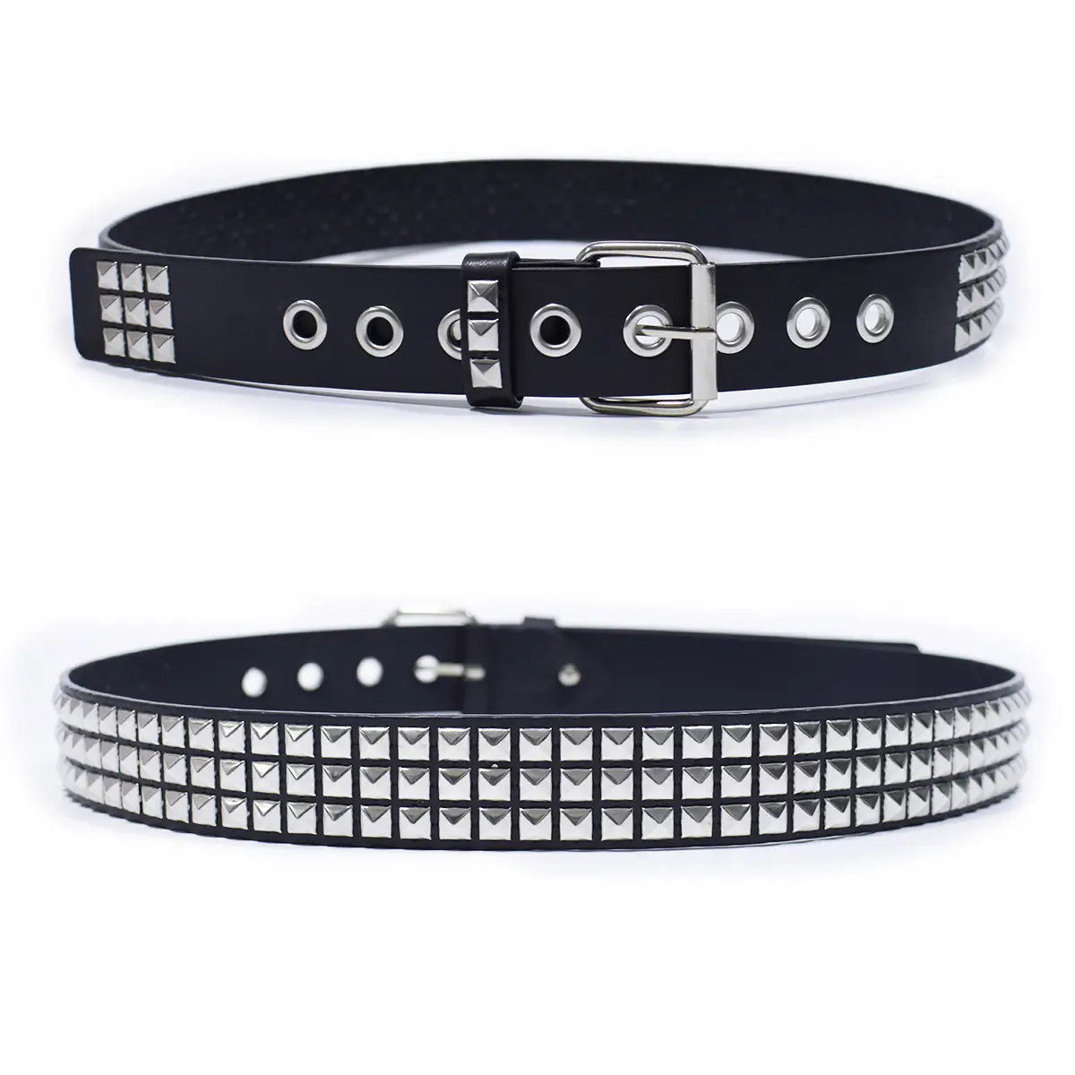 Black Rivet Hip Hop Belt for Men Women — feature 8