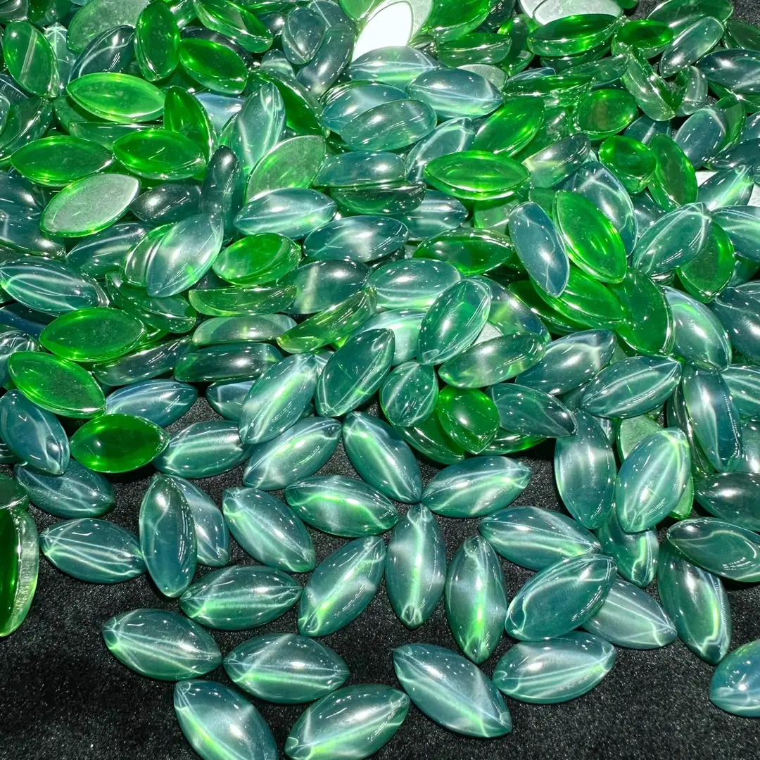 Green Starlight Stone Six Pointed Ring Inlays
