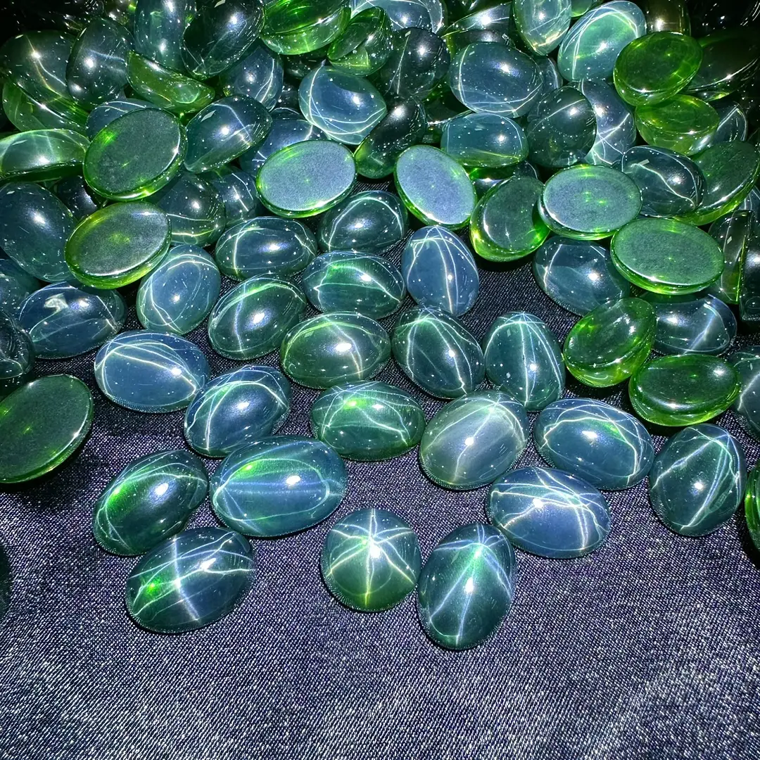 Green Starlight Stone Six Pointed Ring Inlays — feature 5