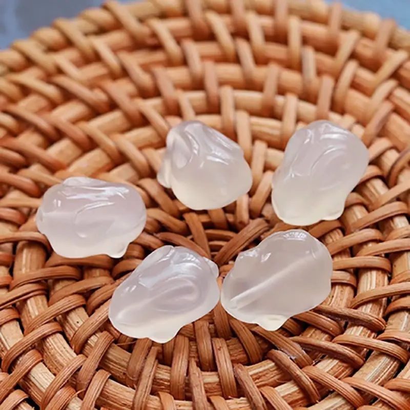 Chalcedony Mini Rabbit Bracelet String with Through-Hole Design - Image 5