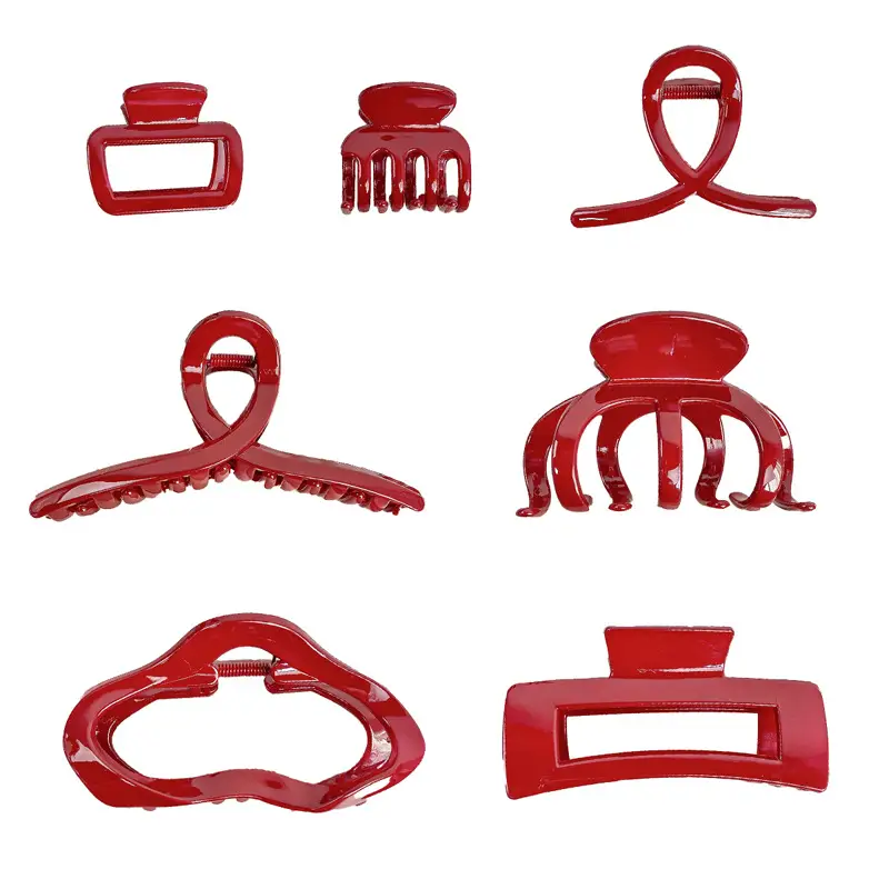 Red Large Hair Clip for Women's Niche Back of Head - Image 10