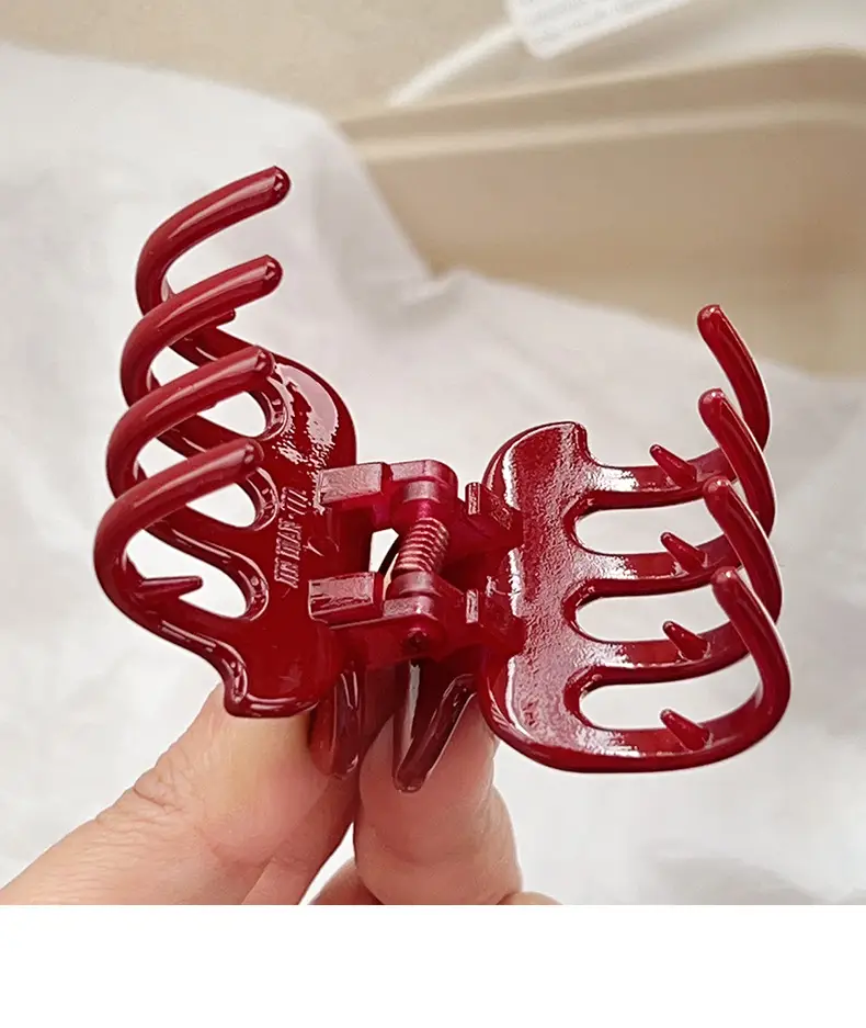 Red Large Hair Clip for Women's Niche Back of Head — feature 10