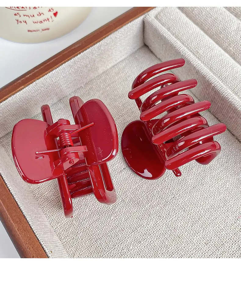 Red Large Hair Clip for Women's Niche Back of Head — feature 12