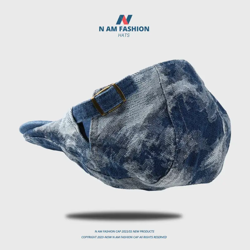 Japanese Retro Denim Peaked Cap Blue Women - Image 8