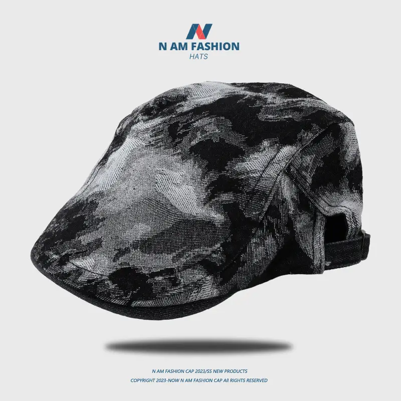 Japanese Retro Denim Peaked Cap Blue Women — feature 5