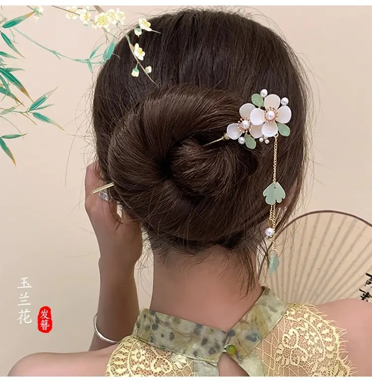 Women's Hanfu Hairpin with Tassels Gold Plated — feature 35