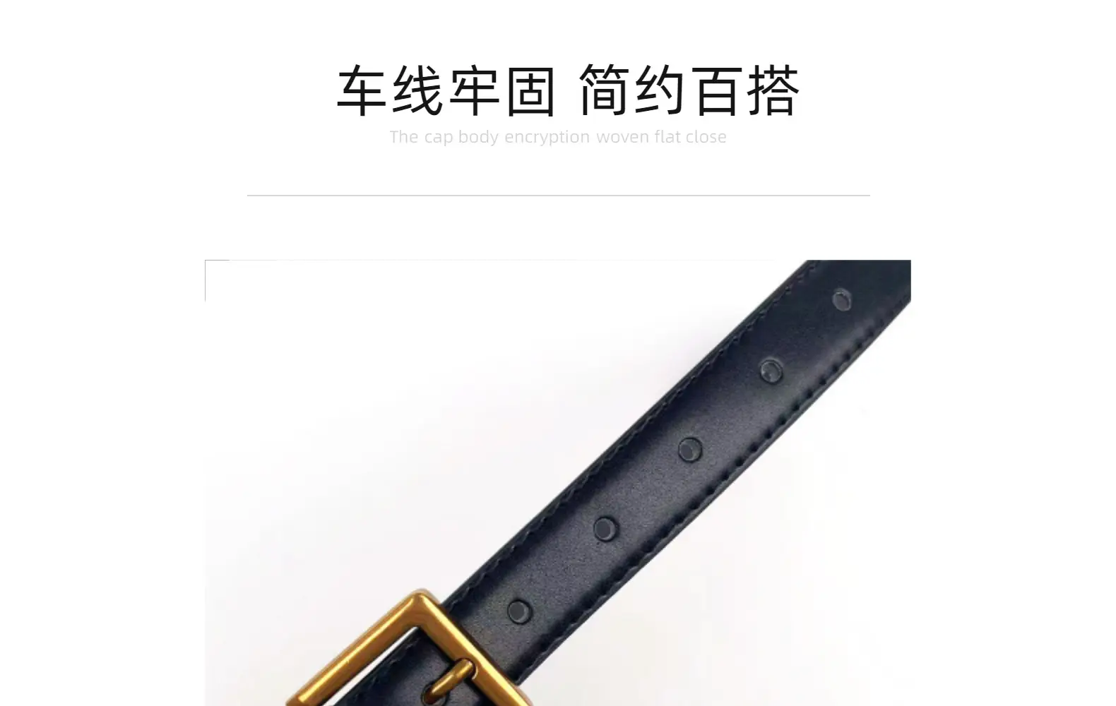 Women's Brown Leather Belt with Gold Buckle Small Size — feature 11