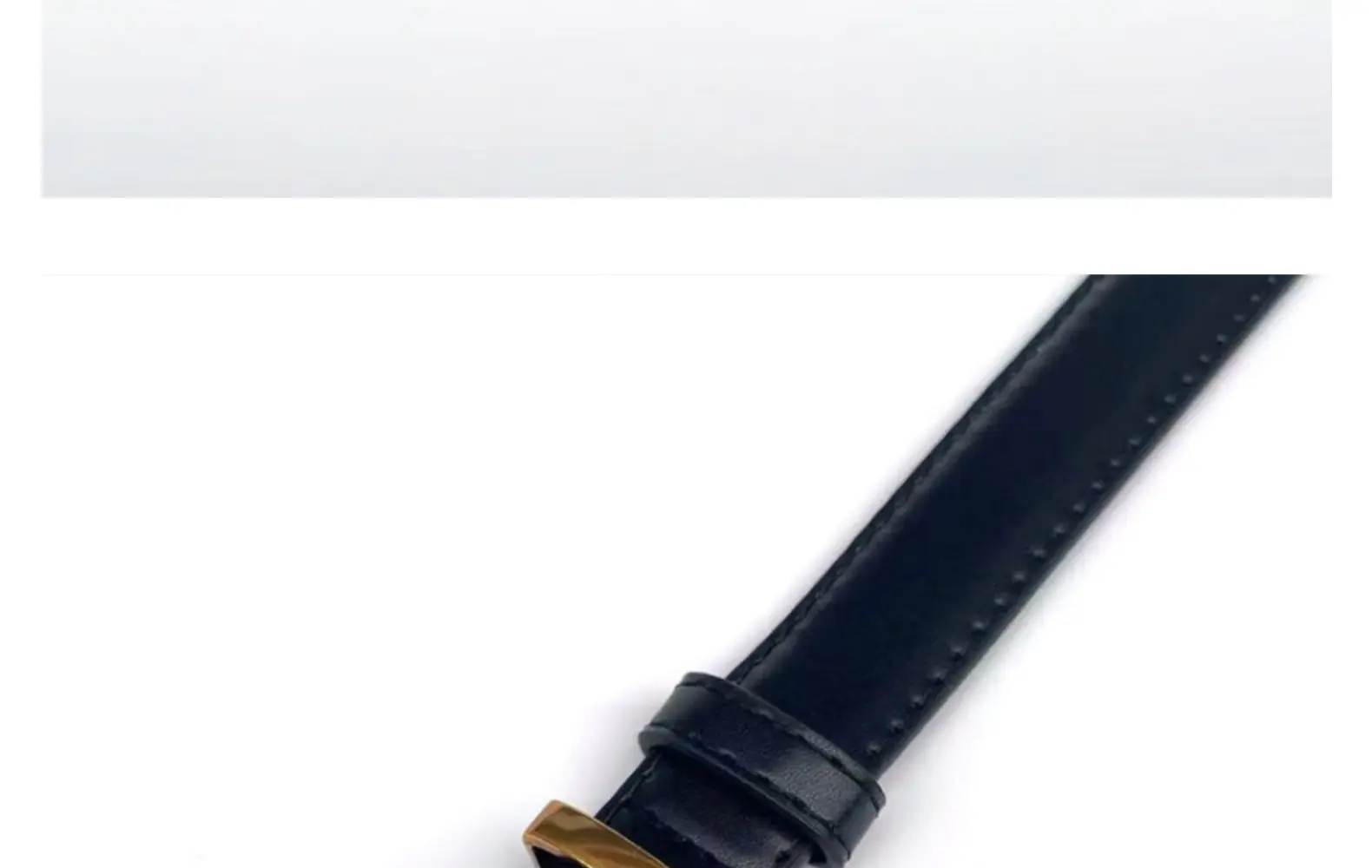 Women's Brown Leather Belt with Gold Buckle Small Size — feature 24