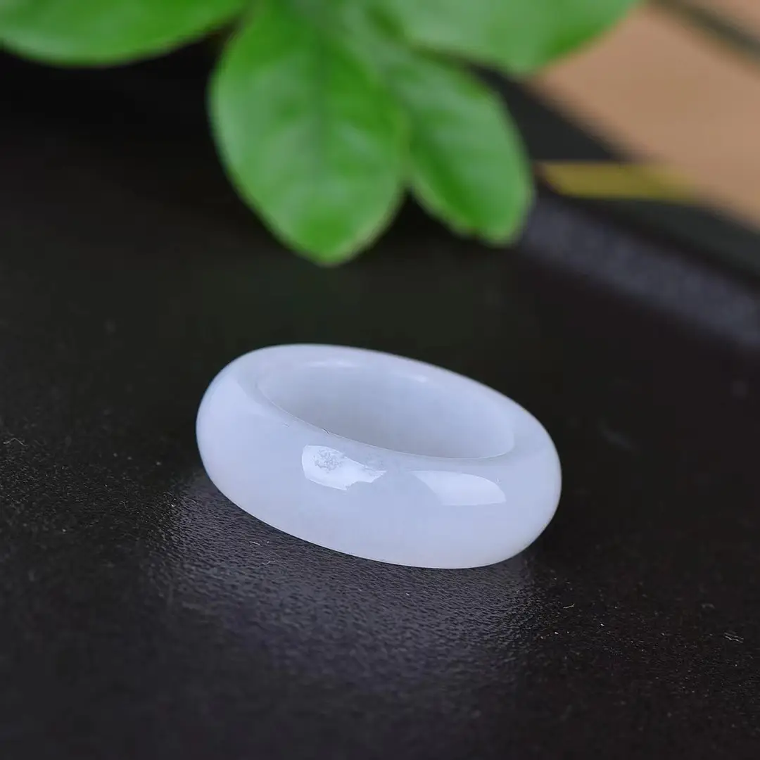 White Golden Silk Jade Ring Unisex Fashionable — feature 10