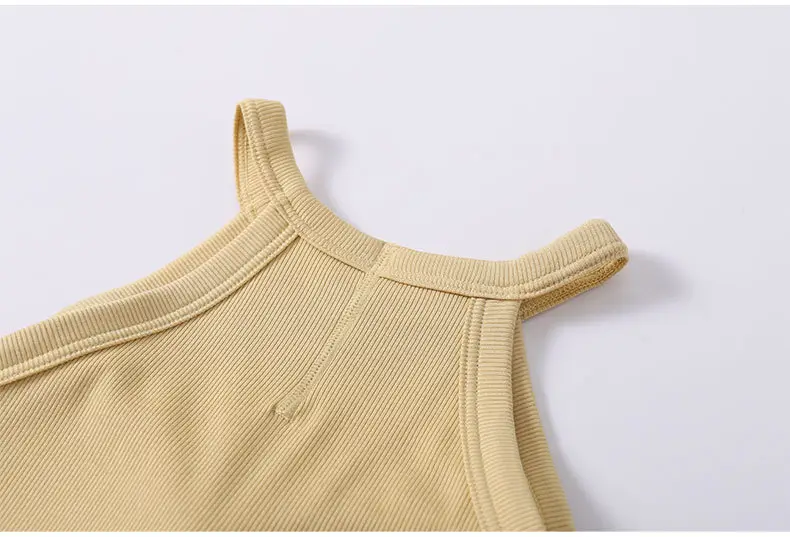 Halter Neck Tank Top with Built-In Bra Pads, Camisole with Fixed Bra Pads, Women's Plus Size Tank Top with Fixed Bra Pads — feature 8
