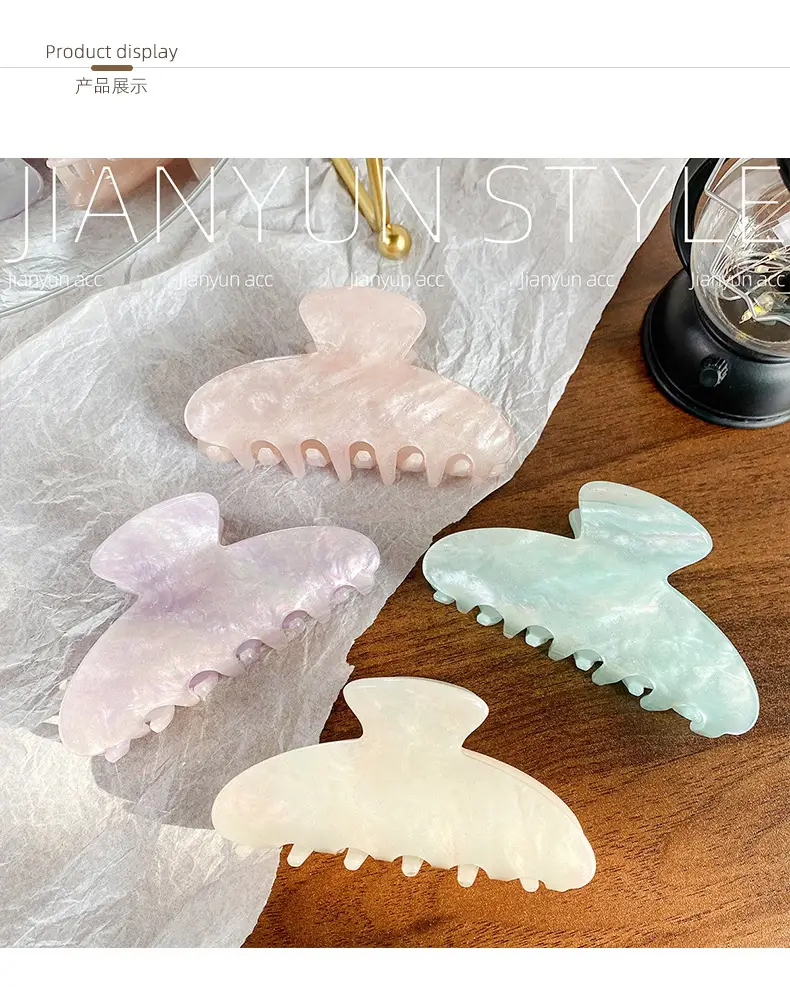 New Streamer Colorful Acrylic Shark Clip for Women — feature 6