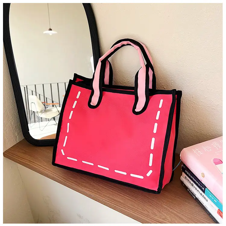 2023 Cartoon Japanese Girl Canvas Shoulder Bag Yellow Green — feature 39