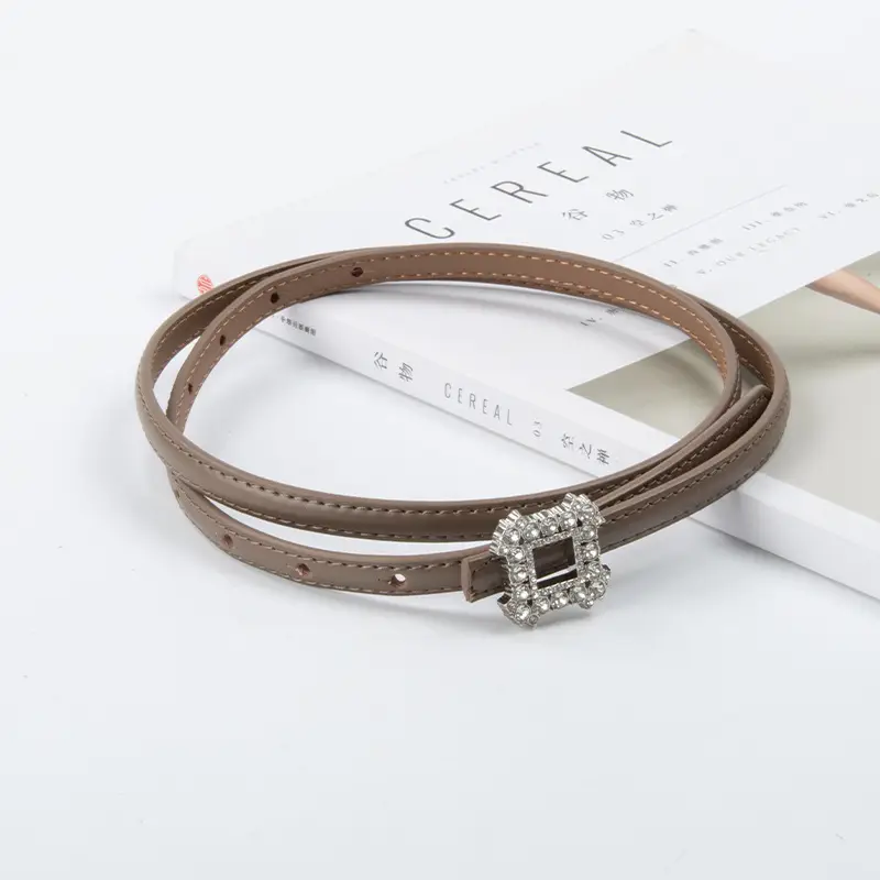 Women's Diamond-Encrusted Belted Belt with Jeans - Image 17