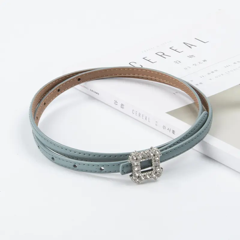 Women's Diamond-Encrusted Belted Belt with Jeans - Image 18