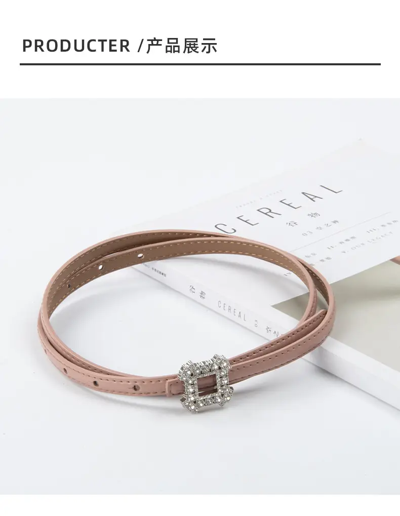 Women's Diamond-Encrusted Belted Belt with Jeans — feature 10