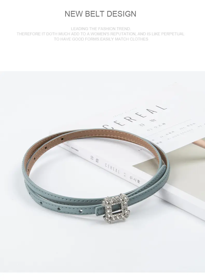 Women's Diamond-Encrusted Belted Belt with Jeans — feature 11