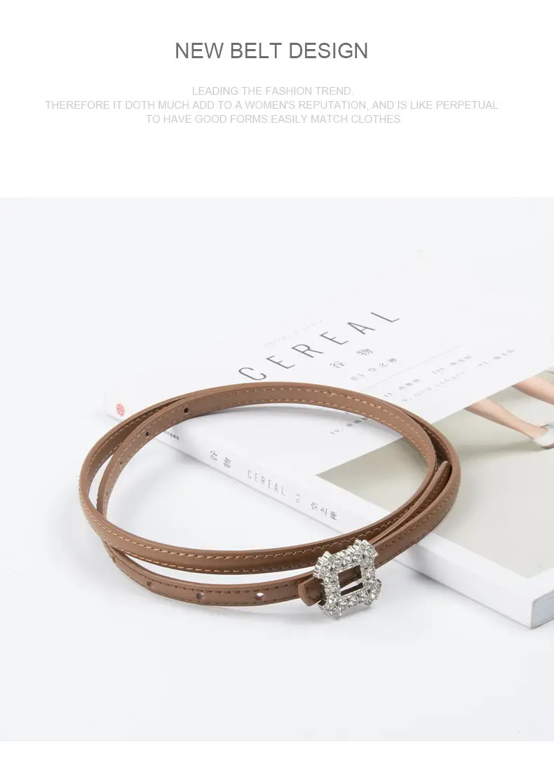 Women's Diamond-Encrusted Belted Belt with Jeans — feature 12