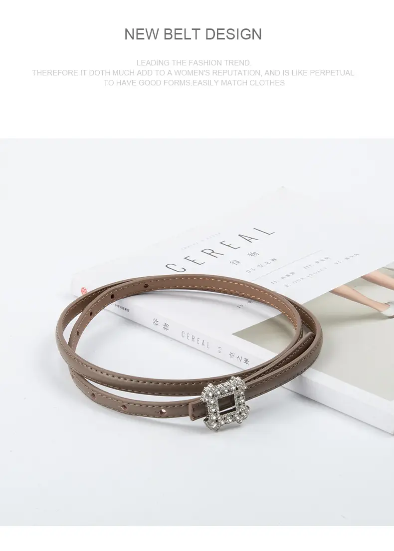 Women's Diamond-Encrusted Belted Belt with Jeans — feature 14