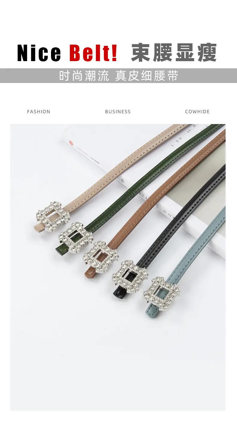 Women's Diamond-Encrusted Belted Belt with Jeans — feature 4