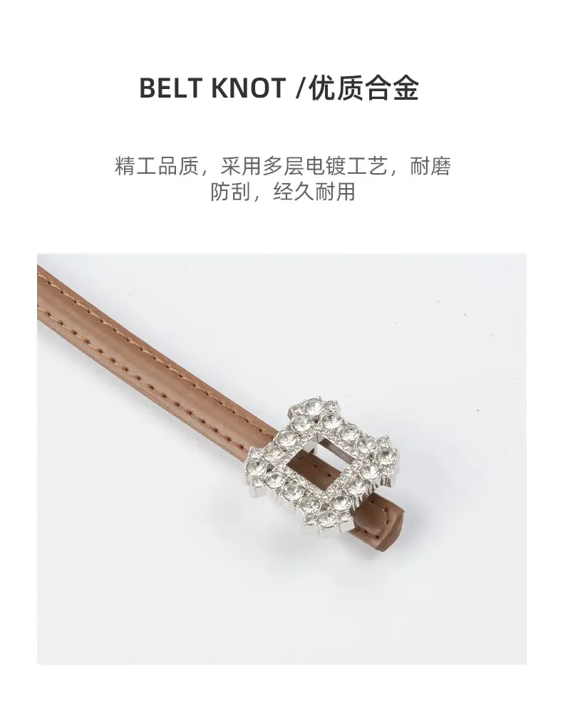 Women's Diamond-Encrusted Belted Belt with Jeans — feature 7