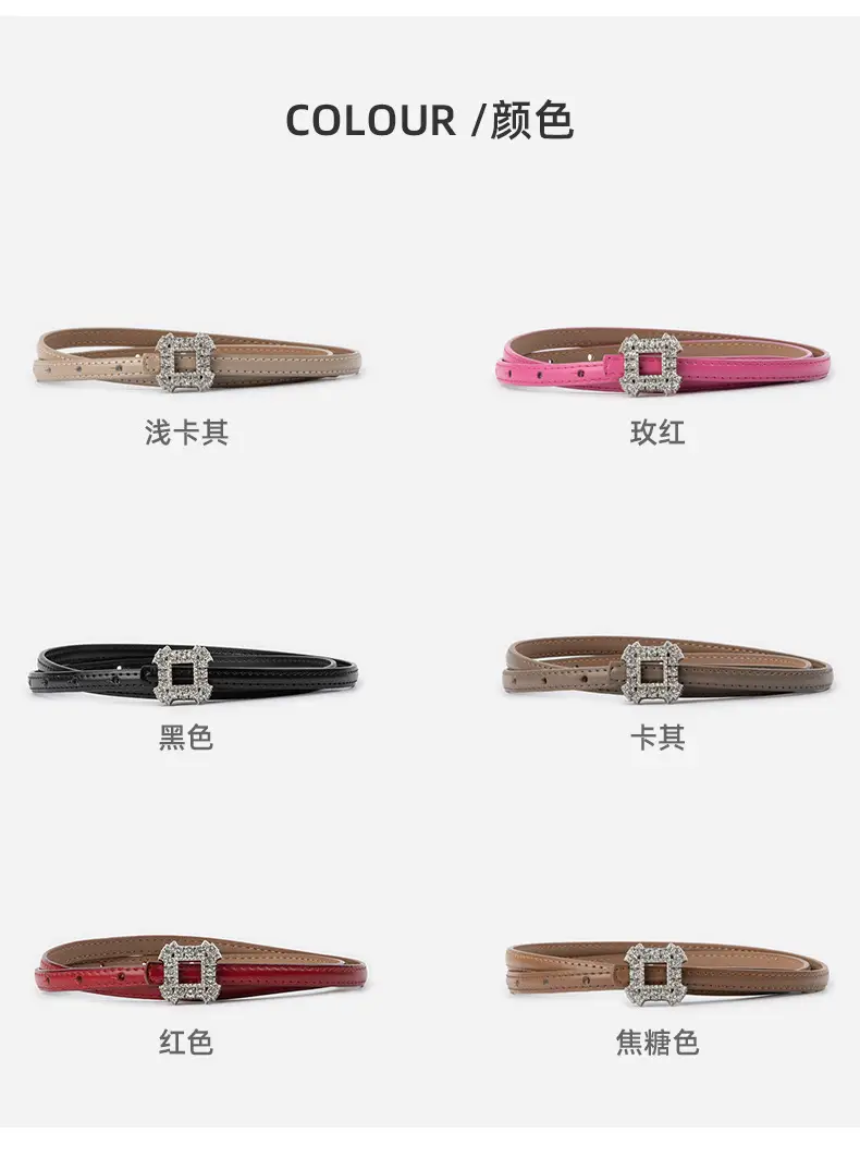 Women's Diamond-Encrusted Belted Belt with Jeans — feature 9