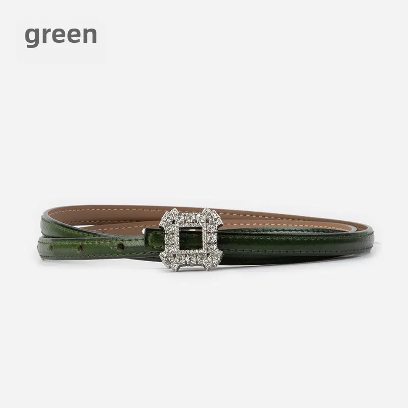 Women's Diamond-Encrusted Belted Belt with Jeans - Image 11