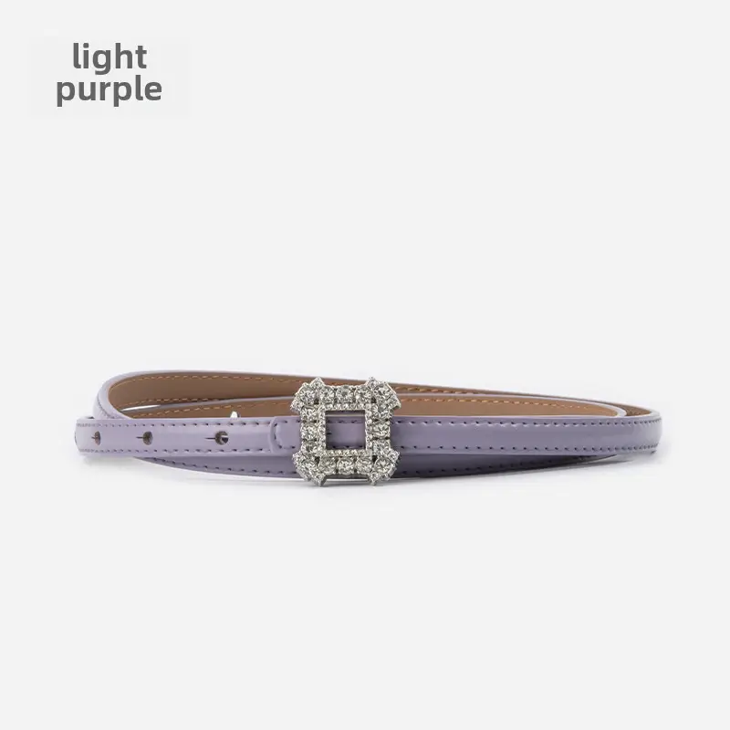 Women's Diamond-Encrusted Belted Belt with Jeans - Image 2