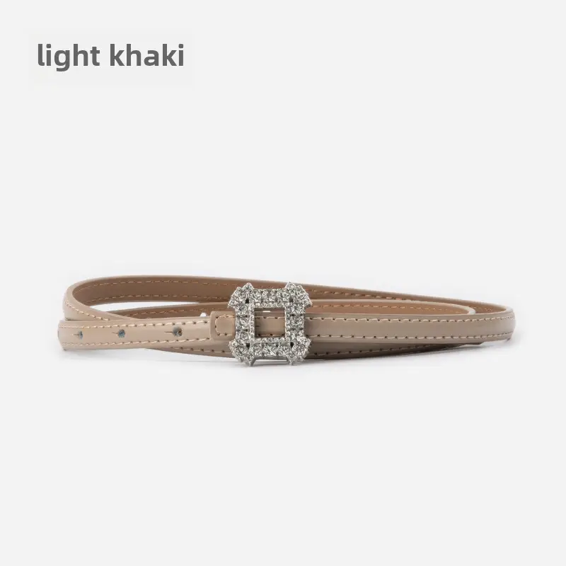 Women's Diamond-Encrusted Belted Belt with Jeans - Image 4