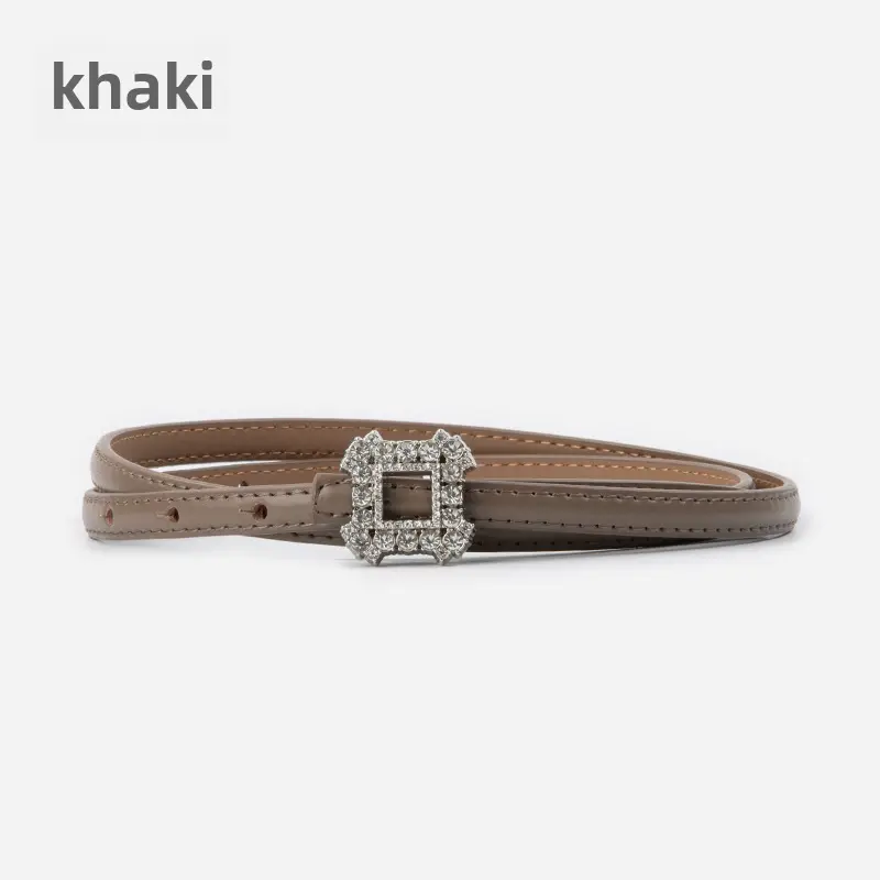 Women's Diamond-Encrusted Belted Belt with Jeans - Image 5