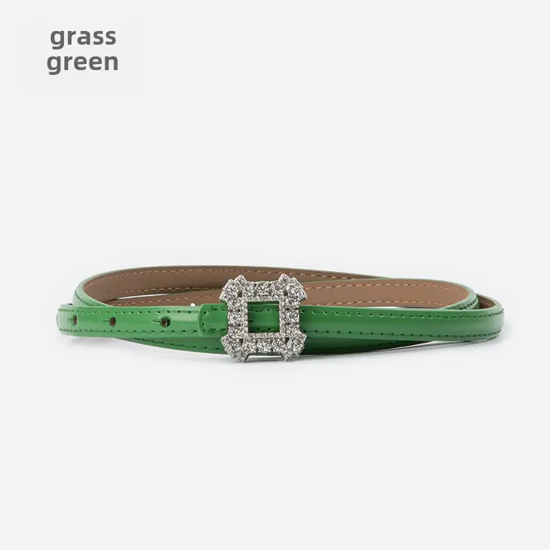 Women's Diamond-Encrusted Belted Belt with Jeans - Image 8