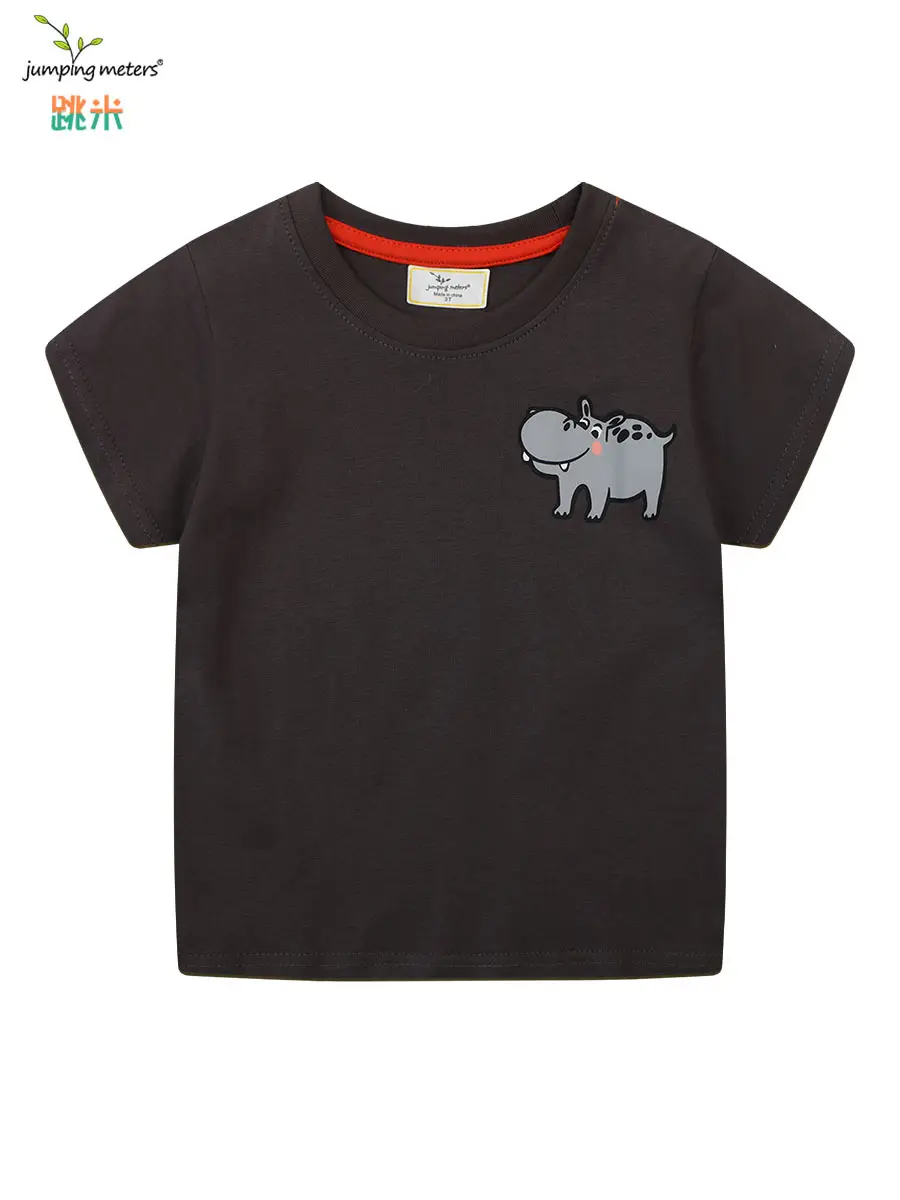New Boys' Black Elephant Print T-Shirt Short Sleeve Summer Wear - Image 6