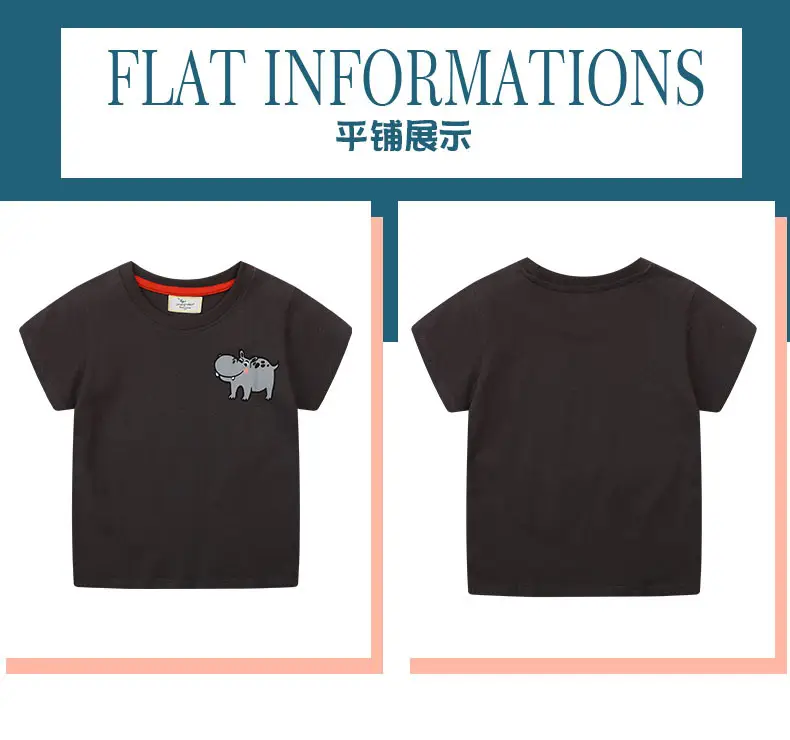 New Boys' Black Elephant Print T-Shirt Short Sleeve Summer Wear — feature 2