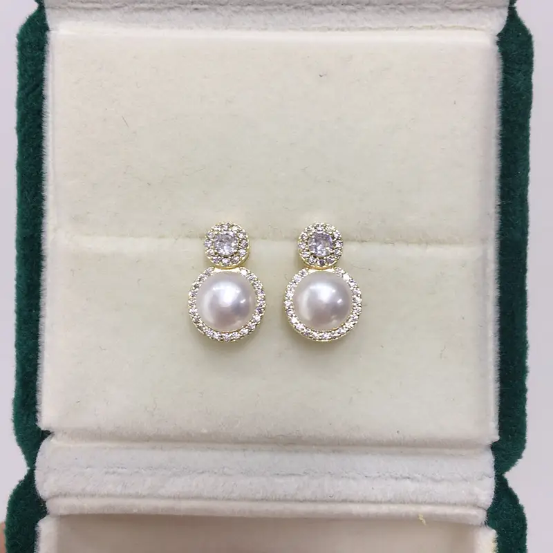Princess Pearl Earrings 18K Gold S925 Sterling Silver - Image 2