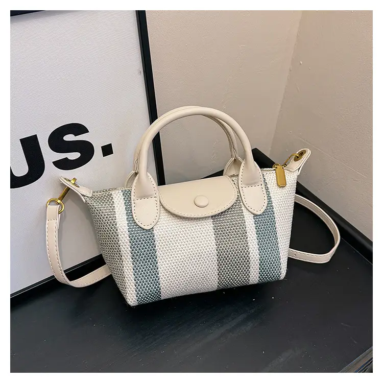 Women's Striped Handbag Black White 2024 Spring — feature 19