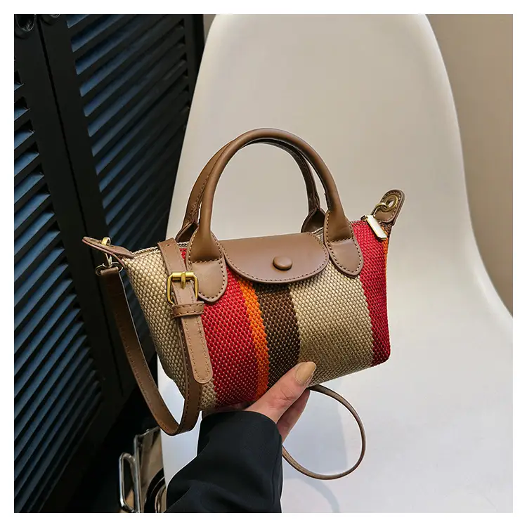 Women's Striped Handbag Black White 2024 Spring — feature 21
