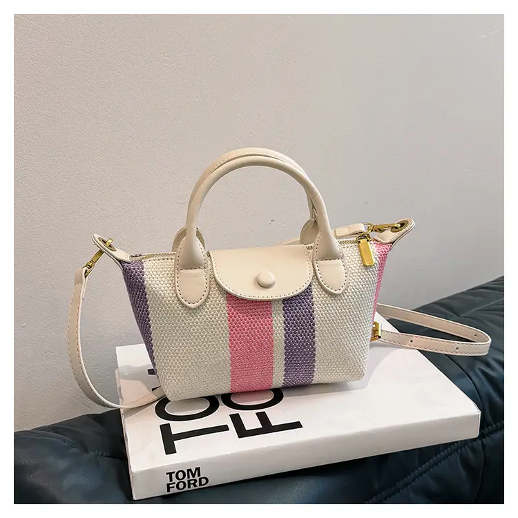 Women's Striped Handbag Black White 2024 Spring — feature 24